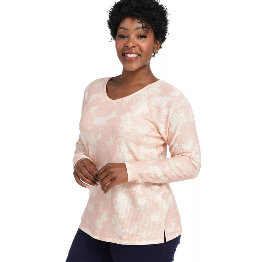Women’s Christopher & Banks Relaxed Restyled Marble Printed Thermal Tee